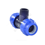 Тройник компрессионный ПЭ Дн 63х1 1/2"х63 НР Ру16 VALFEX 1210026311263
