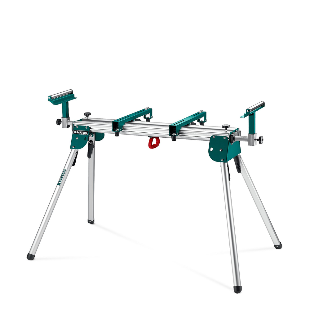 Стол складной для торцовочных пил KRAFTOOL MSA-1200, 1120-2650 х 765 х 970 мм, роликовые опоры, регулировка по высоте, складные ножки, без ручки и колес 38782-1