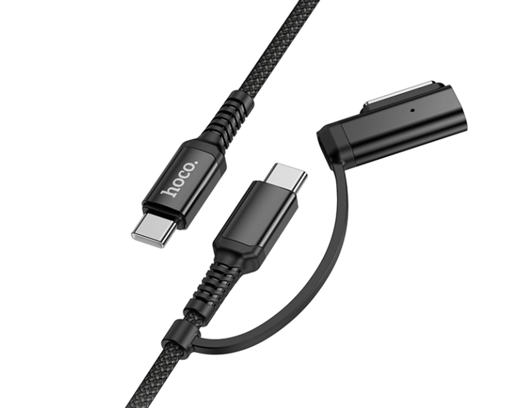Usb Кабель-зарядка Hoco U142 2в1 Type-C на Type-C/MAG3 140W/240W 1.8м черный