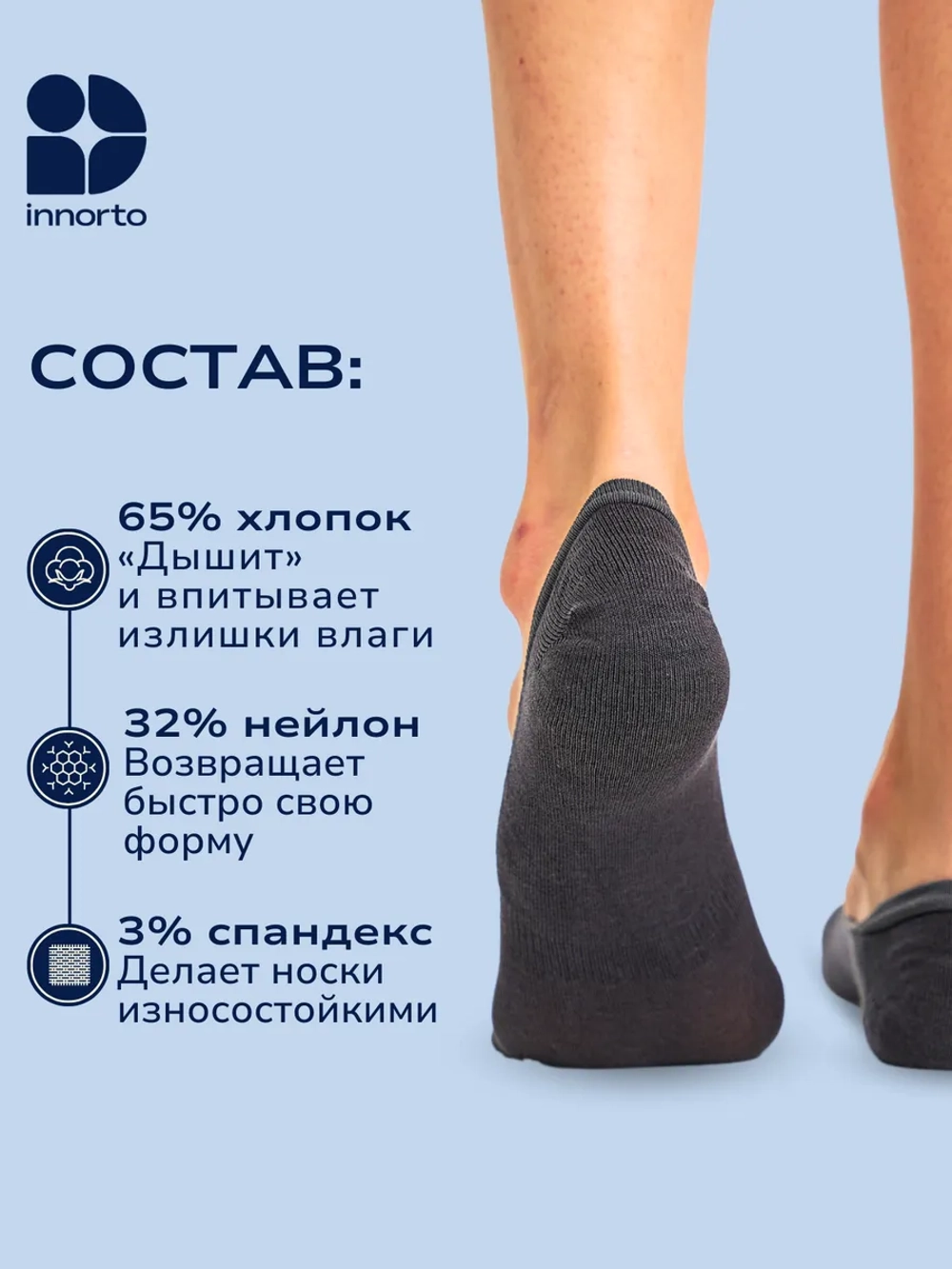 Короткие спортивные носки с пальцами