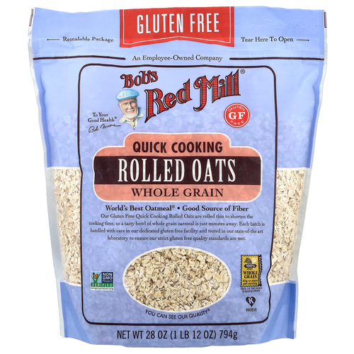 Bob's Red Mill, цельнозерновые овсяные хлопья быстрого приготовления, без глютена, 794 г (28 унций)