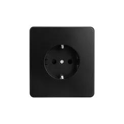 Розетка с заземлением и защитными шторками KRANZ Miele Round Оникс KR-78-0701-3
