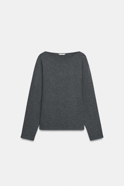 ZARA ПРИТАЛЕННАЯ ФУТБОЛКА, СЕРЫЙ МЕЛАНЖ