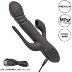 Вибромассажер тройной CalExotics III Triple Euphoria с режимом всасывания и анальной стимуляцией, 14 см x 3.75 см