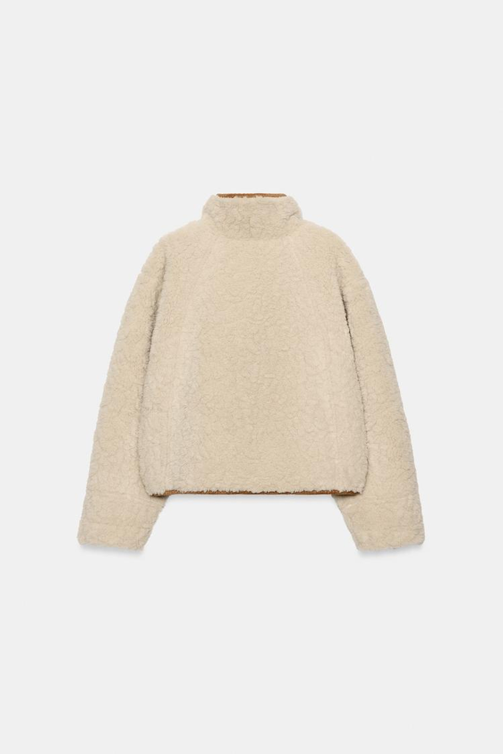 ZARA ДВУСТОРОНЯЯ КУРТКА-ДУБЛЕНКА, ЭКРЮ