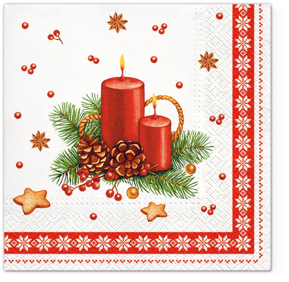 Салфетки для декупажа 3-слойные PAW Decor Collection, коллекция Lunch TETЕ a TETE Свеча в рамке, 18.5 г/м², 33х33 см, 20 шт Салфетки для декупажа 3-слойные PAW Decor Collection, коллекция Lunch TETЕ a TETE Свеча в рамке, 18.5 г/м², 33х33 см, 20 шт