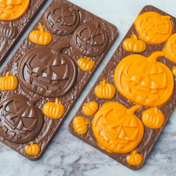 873 | Форма для шоколадных изделий "Halloween Тыквы" (275*175 мм)