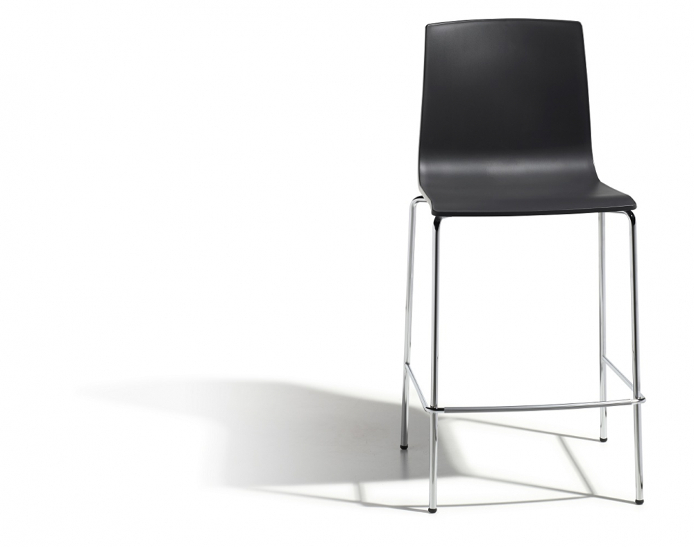 Стул полубарный пластиковый Scab Design Alice Barstool, хром, антрацит