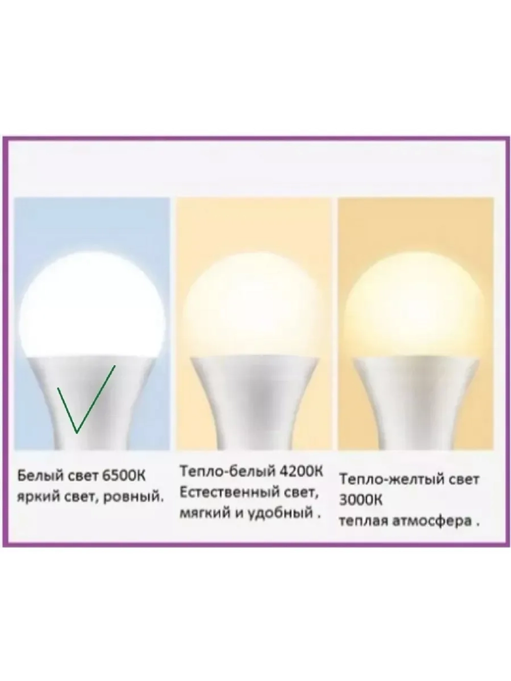 LED Лампочка светодиодная А60 11 W E27 хол 3шт