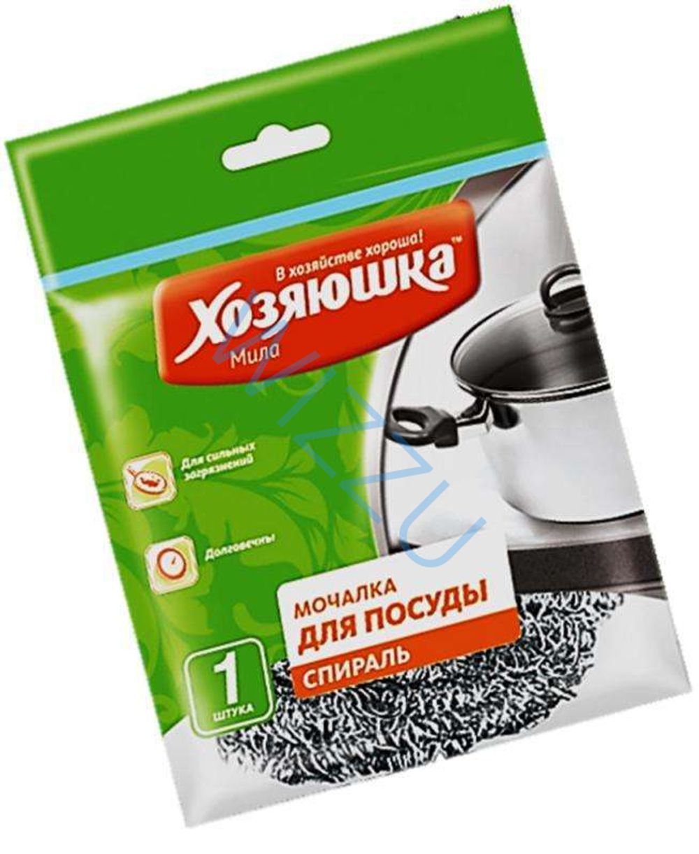 Мочалка для посуды "ХОЗЯЮШКА Мила" спираль 1 шт., КГ-02
