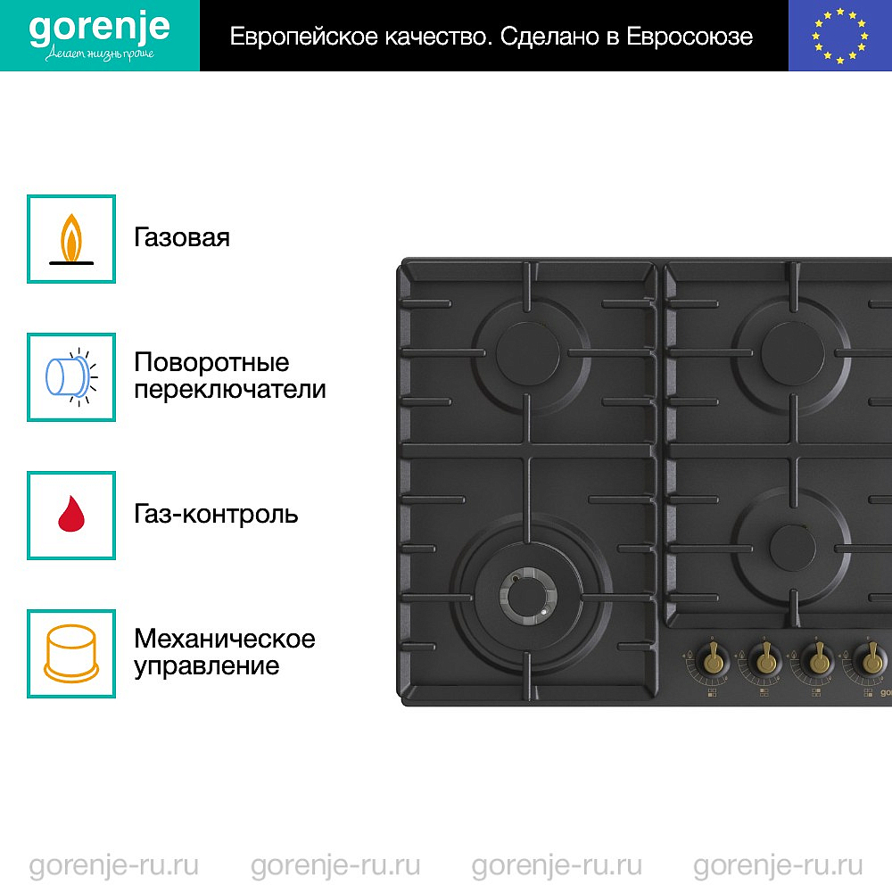 Независимая газовая варочная панель Gorenje GW642CLB