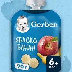 Пюре Gerber Яблоко-банан с 6 мес 90 г