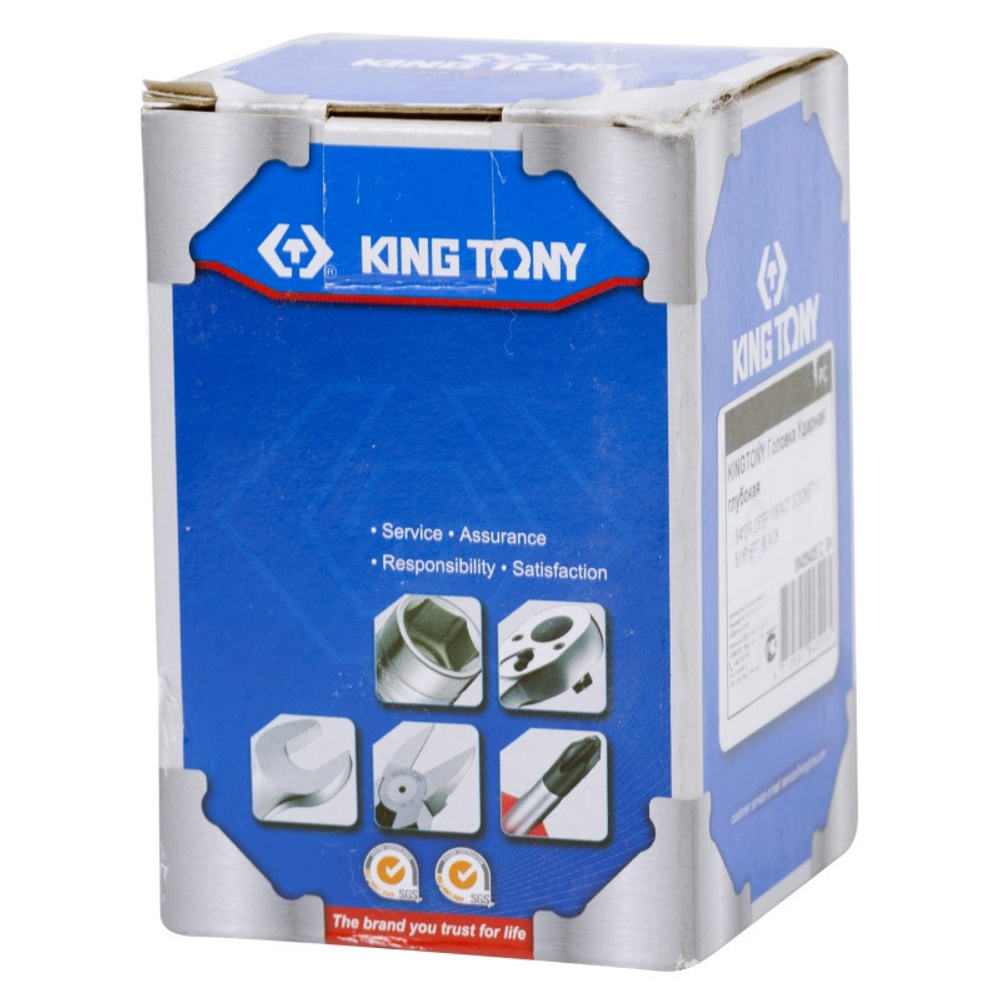 KING TONY (843536S) Головка торцевая ударная глубокая шестигранная 1", дюймовая 1-1/8"