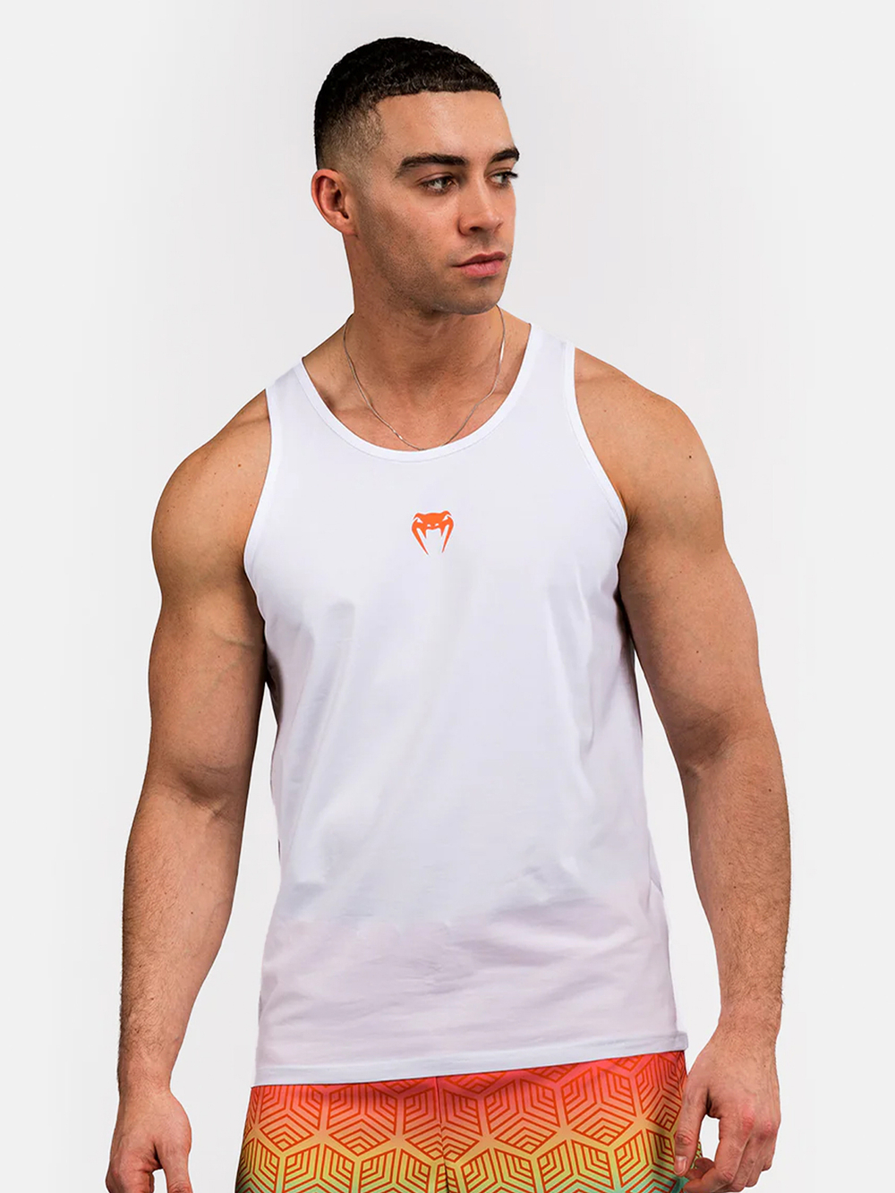 Майка спортивная Venum Echo White/Orange Sunset