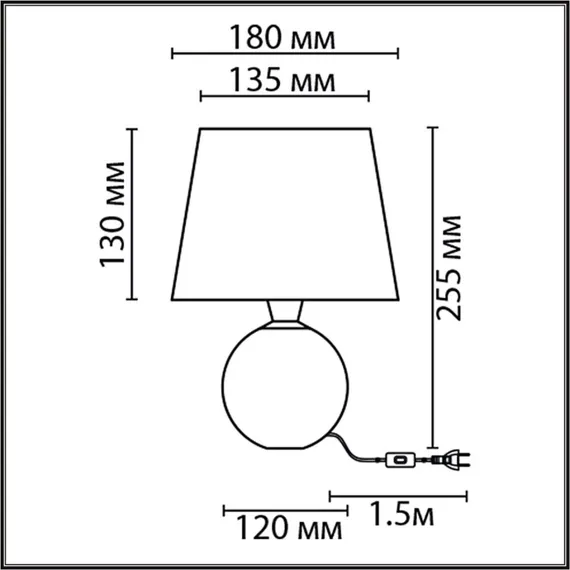 Интерьерная настольная лампа Tareka 8214/1T Lumion