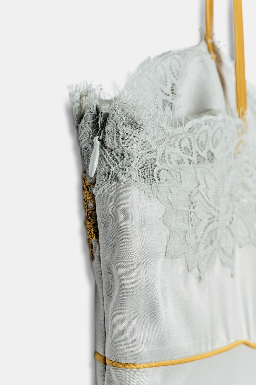 ZARA ДЛИННОЕ КРУЖЕВНОЕ ПЛАТЬЕ — ZW COLLECTION, ПАСТЕЛЬНО-СИНИЙ