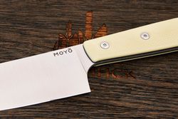 Нож кухонный MOYO Геликон пчак 155мм, сталь AR-RPM9, рукоять G10-extra слоновая кость