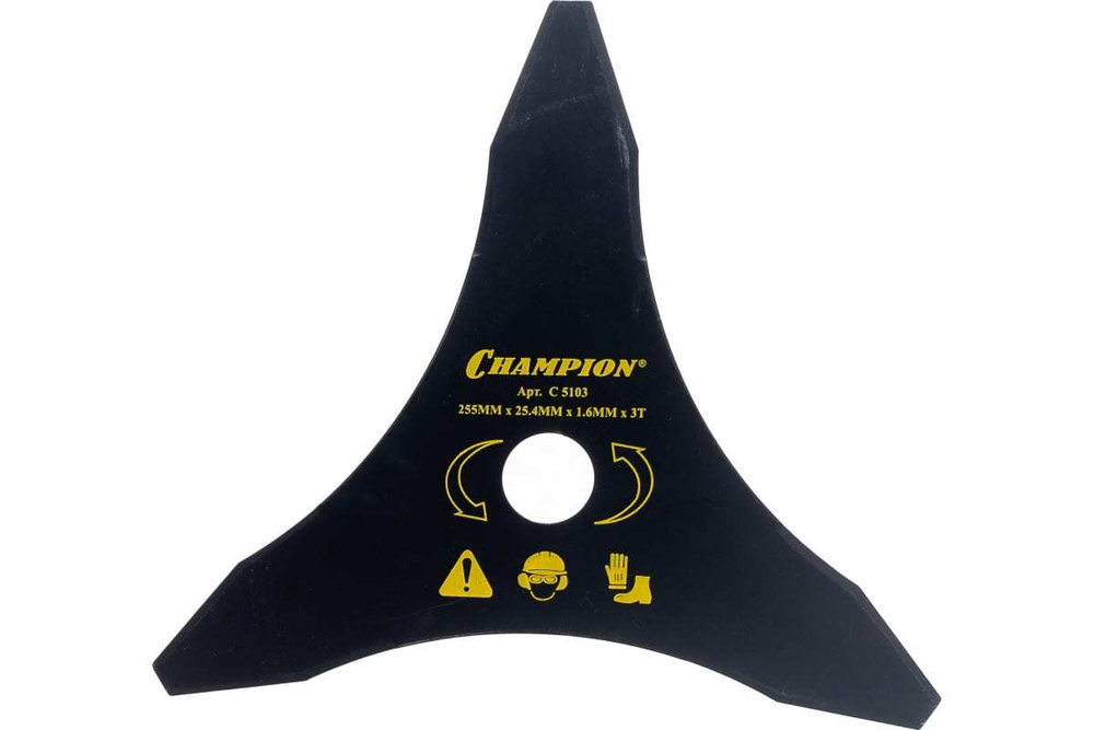 Нож для мотокосы Champion 3-зубчатый (легкий) d255мм 25,4мм