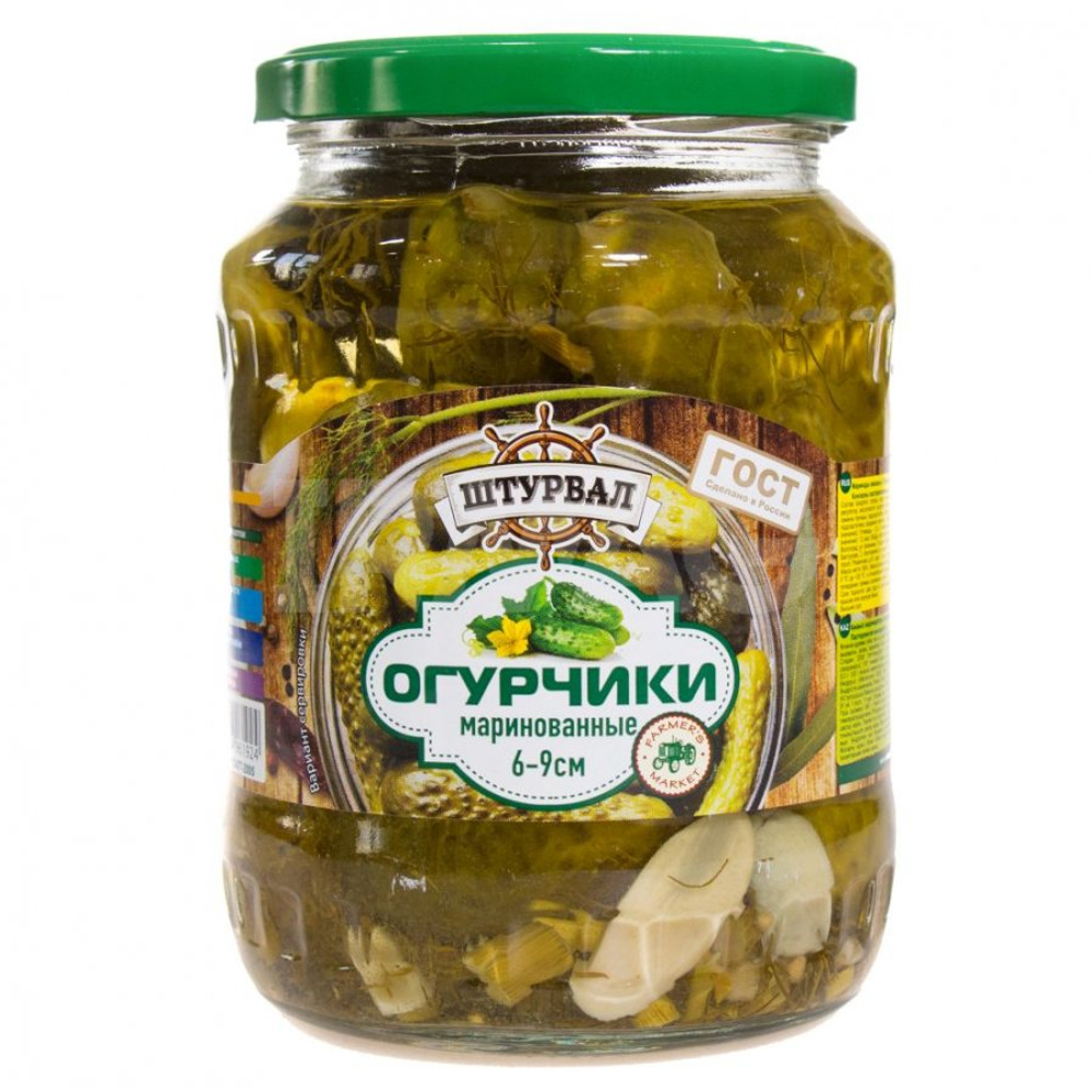 Огурчики маринованные ГОСТ ст/б 680 гр 6/8 шт