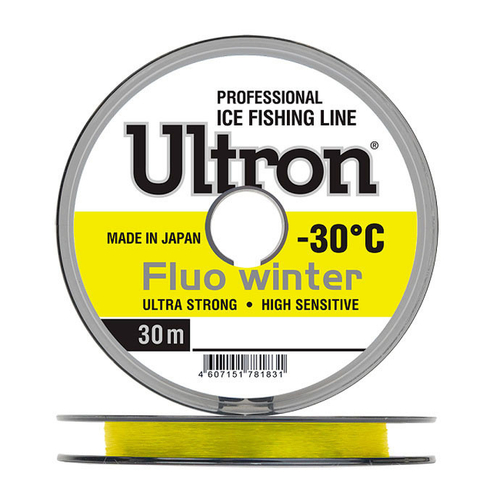 Леска ULTRON Fluo Winter 0,20 мм., 5,0 кг, 30 м, флуоресцентная