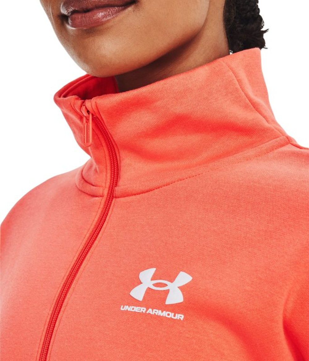 Женская теннисная толстовка Under Armour Women's UA Rival Fleece 1 Zip - after burn/white