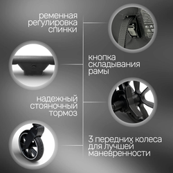 Прогулочная коляска для двойни BubaGO DUO X