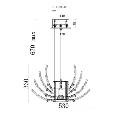 Подвесная люстра Florencia FL1194-4P, LED