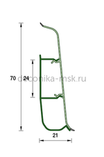 Плинтус напольный Деконика Д70 547 Лофт светло-серый (70х21х2200 мм) Deconika