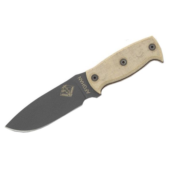 Цена наНож с фиксированным клинком Ontario Afhgan, сталь 5160, рукоять микарта, tan/black