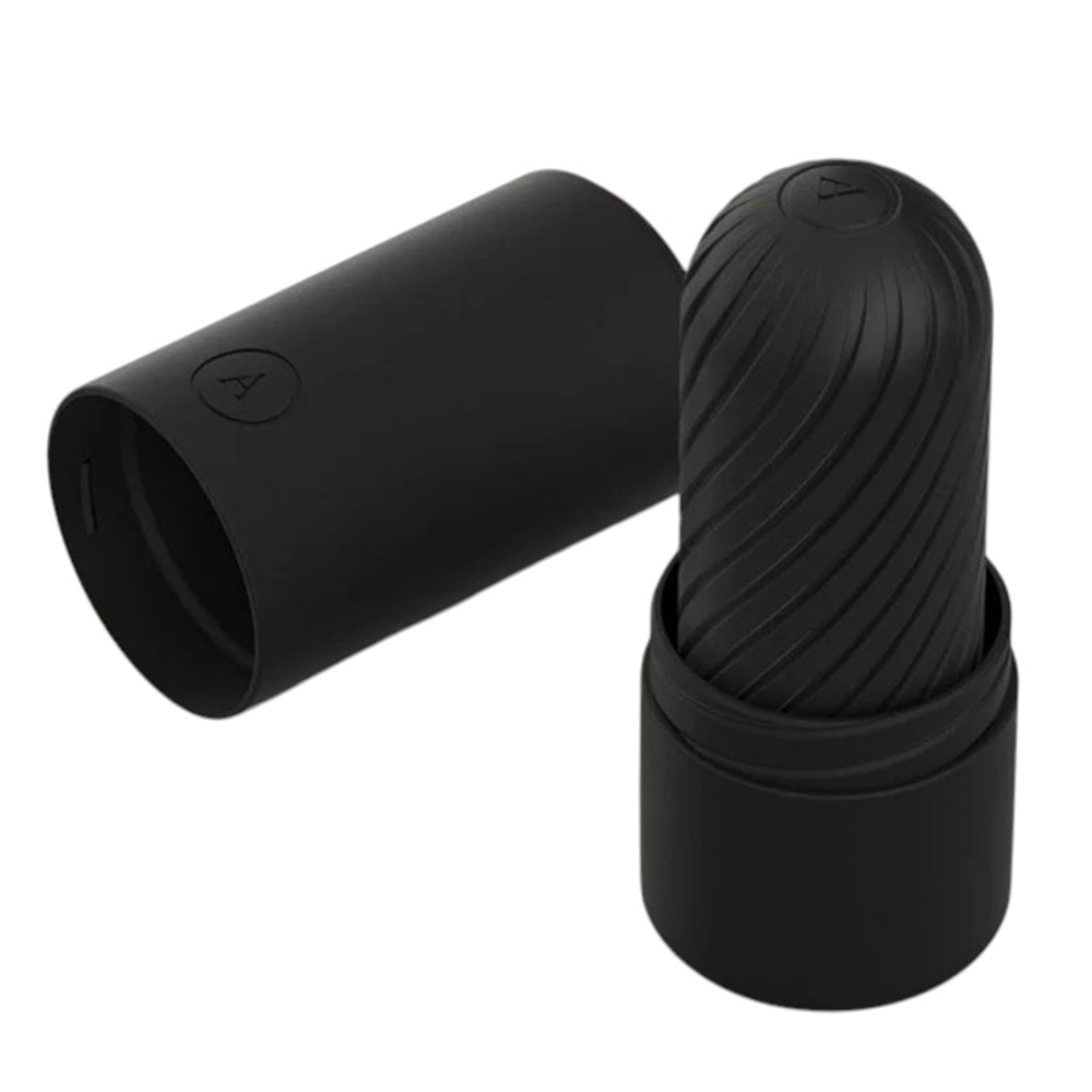 Черный двусторонний мастурбатор 10см ARCwave Ghost Reversible Pocket Manual Stroker CleanTech Silicone Male Masturbator Black