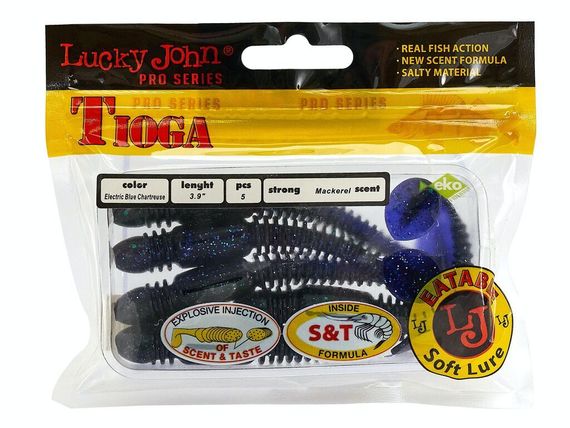 Виброхвосты съедобные LJ Pro Series TIOGA 3.9in (10 см), цв. T52, 5 шт.