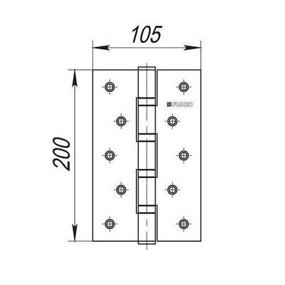 Петля дверная универсальная FUARO 4BB 200x105x3 WAB мат.бронза /29989/ (1 шт)