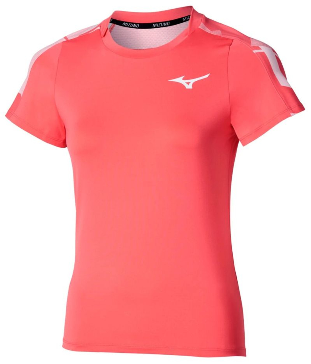 Женская теннисная футболка Mizuno Daybreakers Printed — calypso coral