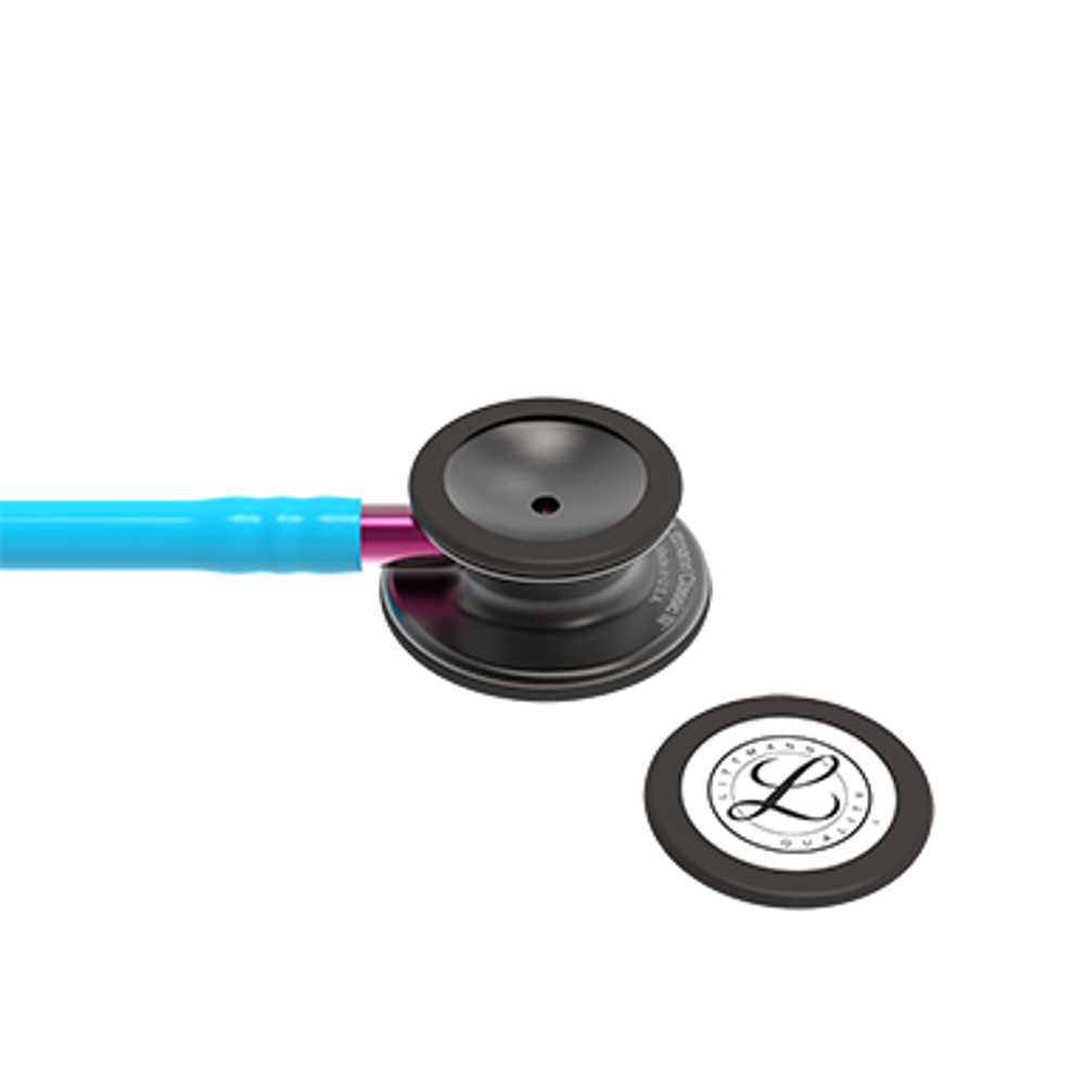 Стетоскоп Littmann Classic III, бирюзовый, дымчатая акустическая головка, розовый ствол (5872)