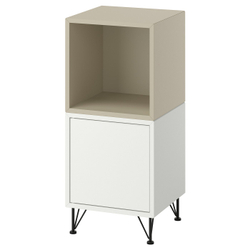 IKEA EKET  (ИКЕА ЕКЕТ)  -  Комбинация шкафов с ножками - белый бежевый/чёрный металл 35x35x80 см