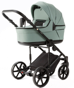 Детская коляска Adamex Locco Light Deluxe 2 в 1 LL-SA20 (СЕРО-ЗЕЛЕН. КОЖА)