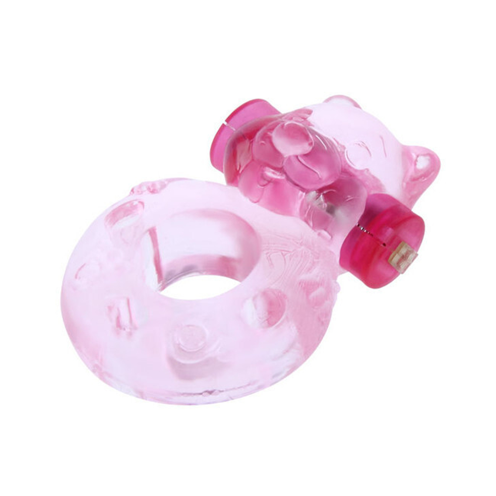 Эрекционное виброкольцо Pink Bear (Цвет: розовый)