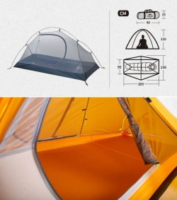 ПАЛАТКА NATUREHIKE СВЕРХЛЕГКАЯ + КОВРИК NH18A095-D, 20D