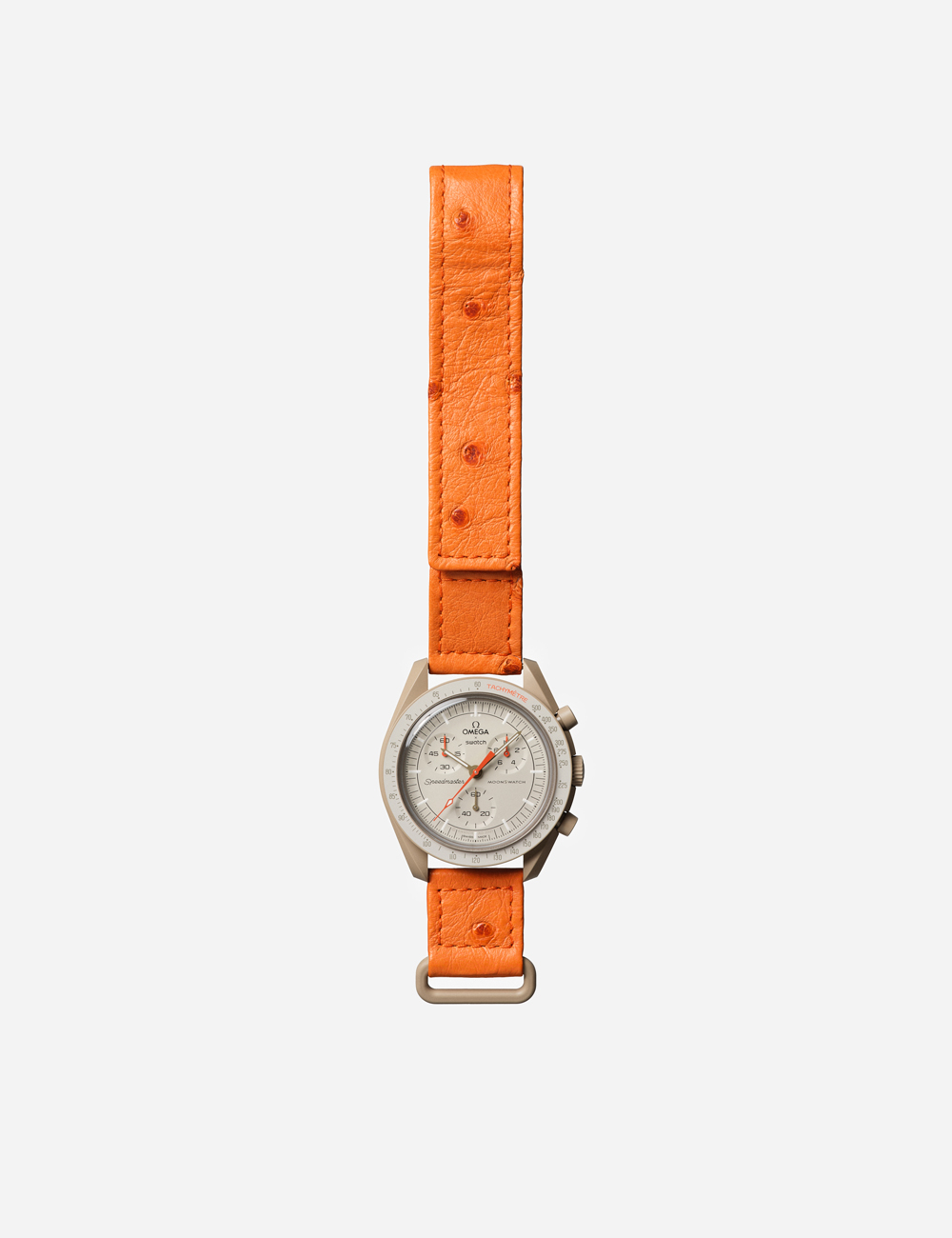 Наручные часы OMEGA x Swatch Moonswatch Ostrich Leather Straps "Jupiter"