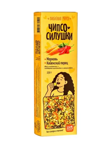 Чипсо-силушки морковь-каенский перец, 150г