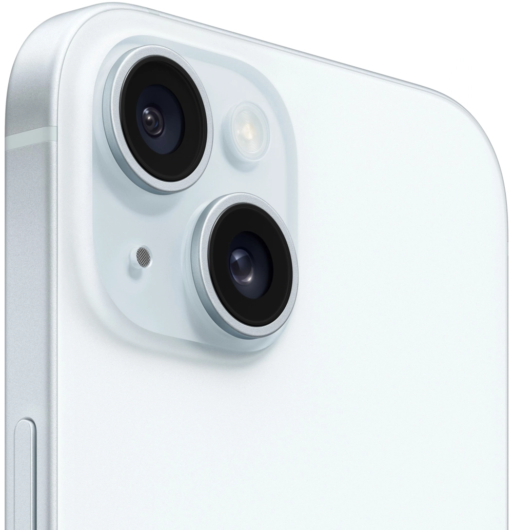 Смартфон Apple A3090 iPhone 15 128Gb голубой моноблок 3G 4G 1Sim 6.1" 1179x2556 iOS 17 48Mpix 802.11 a/b/g/n/ac/ax NFC GPS GSM900/1800 Protect