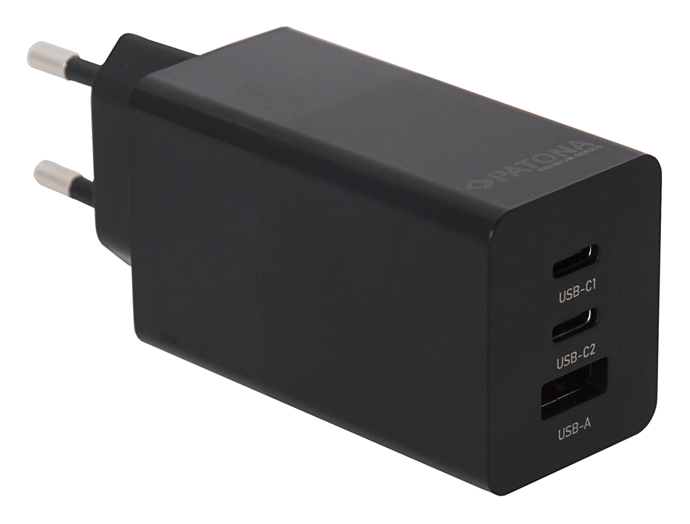 Сетевое зарядное устройство Patona Premium GaN PD65W 2xUSB-C 1xUSB-A