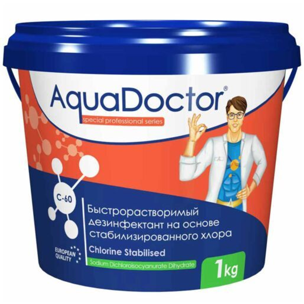 AquaDoctor C-60 1 кг, быстрорастворимый хлор в гранулах