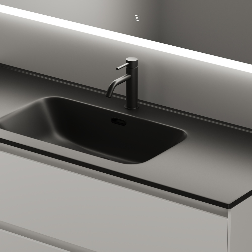 Тумба подвесная под раковину Sancos Cento, белый глянец 1190х450х500, арт. CN120-1W