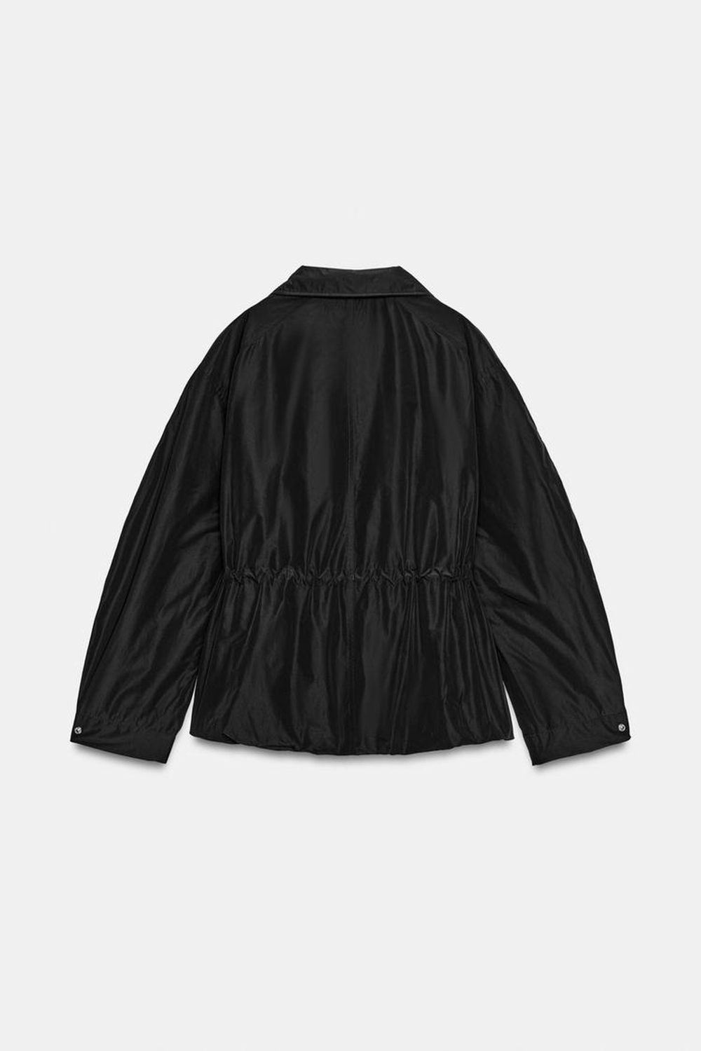 ZARA СТЕГАНАЯ КУРТКА С ВОРОТНИКОМ-СТОЙКОЙ, ЧЕРНЫЙ
