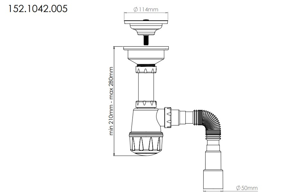 AQUANOVA Сифон для мойки 1042 (25шт)