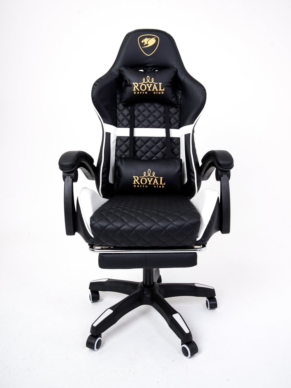 Кресло компьютерное игровое KRESLO COMFORT Premium, с массажем, обивка экокожа, чёрно-белое