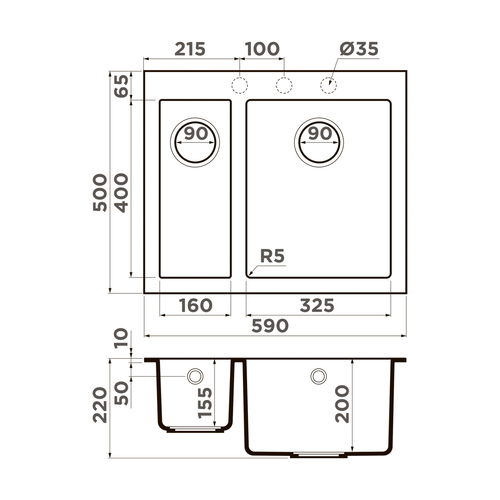кухонная мойка Omoikiri Bosen 59-2A-WH Artceramic/белый