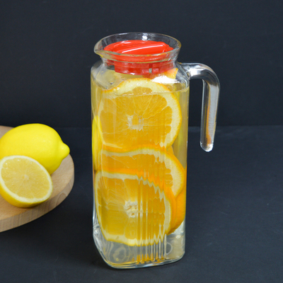 Графин 1л "Frigo" с красной крышкой, без коробки
