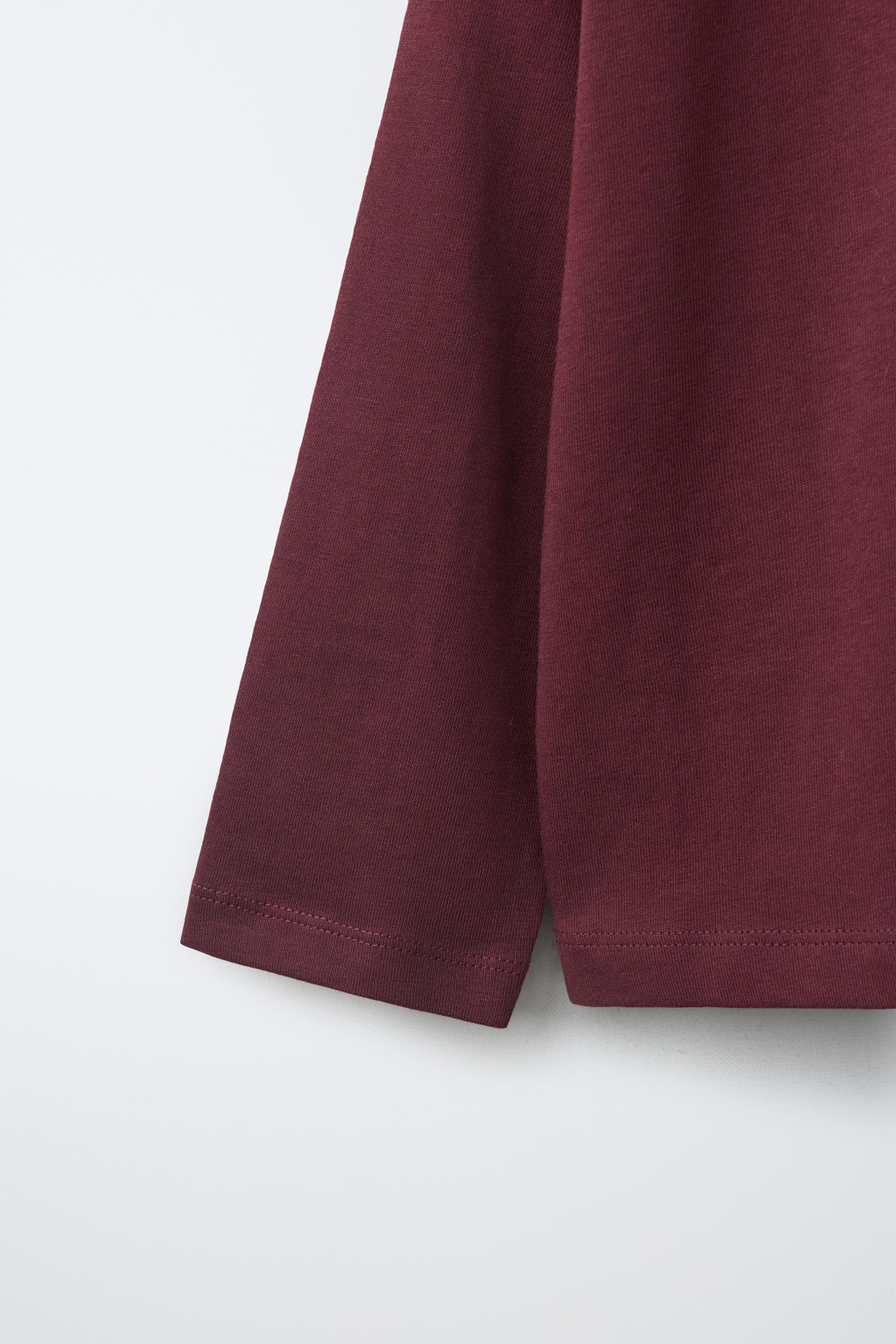 ZARA ОДНОТОННЫЙ ЛОНГСЛИВ, ТЕМНО-РОЗОВЫЙ